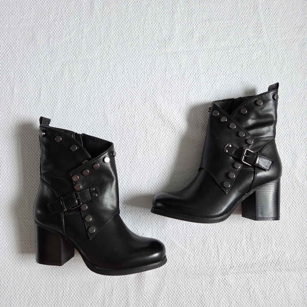 Prima Donna Black Studded Heeled Boots - Picture 1 of 5